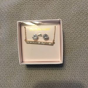 NWT bar necklace and stud earring set